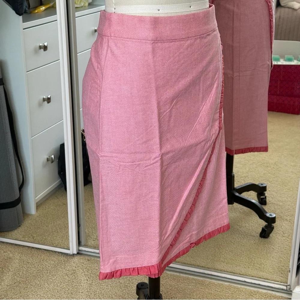 J. Crew Pink Asymmetrical Wrap Midi Skirt
